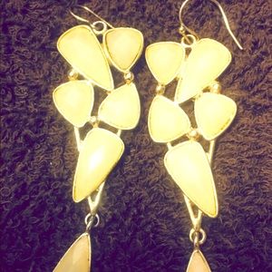 Ivory stone gold earrings